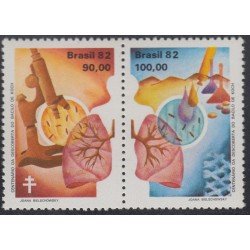 Brasil Brazil 1525/26 1982 Descubrimiento del bacilo de la tuberculosis MNH