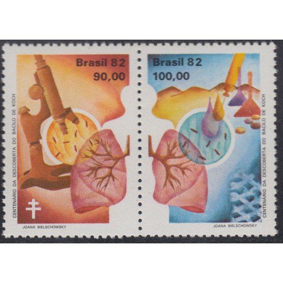 Brasil Brazil 1525/26 1982 Descubrimiento del bacilo de la tuberculosis MNH Brasil Brazil 1525/26 1982 Descubrimiento del bacilo de la tuberculosis MNH