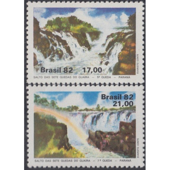 Brasil Brazil 1533/34 1982 Las siete caídas de Guaira Río MNH Brasil Brazil 1533/34 1982 Las siete caídas de Guaira Río MNH