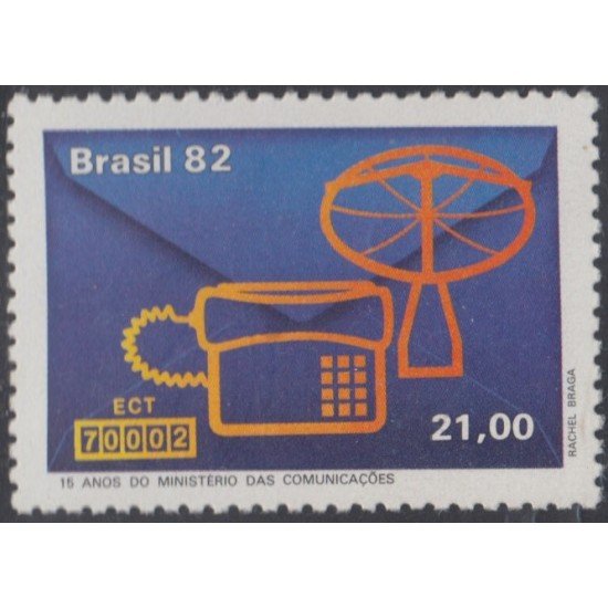 Brasil Brazil 1535 1982 15 Años de Ministerio de Comunicaciones MNH Brasil Brazil 1535 1982 15 Años de Ministerio de Comunicaciones MNH