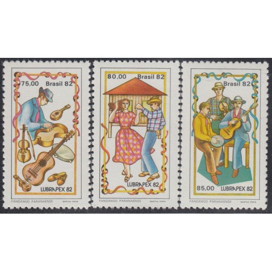 Brasil Brazil 1561/63 1982 Lubrapex 82 Folklor brasileño MNH Brasil Brazil 1561/63 1982 Lubrapex 82 Folklor brasileño MNH
