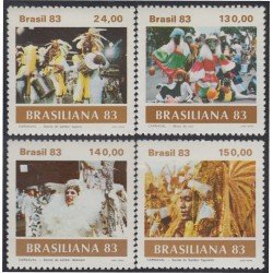 Brasil Brazil 1584/87 1983 Carnaval brasileño Escuela de Samba MNH Brasil Brazil 1584/87 1983 Carnaval brasileño Escuela de Samba MNH