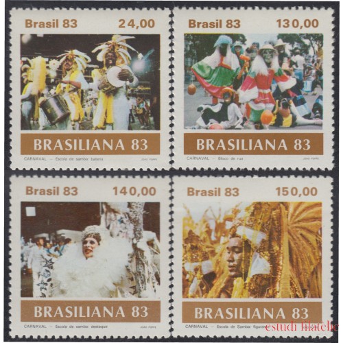 Brasil Brazil 1584/87 1983 Carnaval brasileño Escuela de Samba MNH