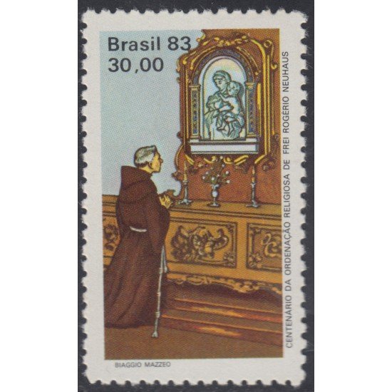 Brasil Brazil 1597 1983 Ordenación religiosa Fraile Rogerio Neuhaus MNH Brasil Brazil 1597 1983 Ordenación religiosa Fraile Rogerio Neuhaus MNH