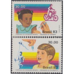 Brasil Brazil 1612/13 1983 Vacunación infantil contra la poliomelitis MNH Brasil Brazil 1612/13 1983 Vacunación infantil contra la poliomelitis MNH