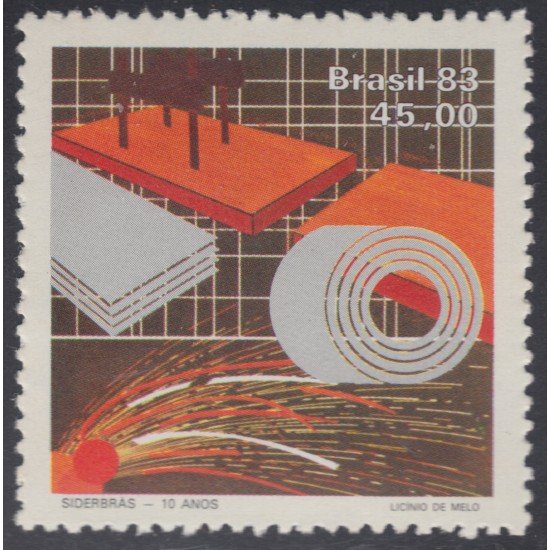 Brasil Brazil 1621 1983 10º Años de la fundación de la Compañía Siderúrgica MNH