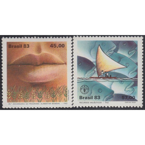 Brasil Brazil 1626/27 1983 20º Años del programa alimentario mundial MNH Brasil Brazil 1626/27 1983 20º Años del programa alimentario mundial MNH