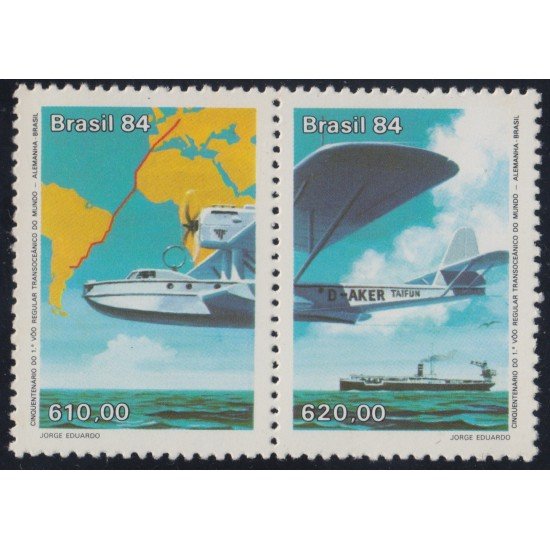 Brasil Brazil 1670/71 1984 50 Años de la línea transoceánica Alemana-Brasil MNH