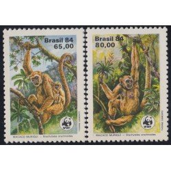 Brasil Brazil 1672/73 1984 Protección de la Fauna Mono Monkey MNH Brasil Brazil 1672/73 1984 Protección de la Fauna Mono Monkey MNH