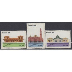 Brasil Brazil 1678/80 1984 Estaciones de trenes Train Stations MNH Brasil Brazil 1678/80 1984 Estaciones de trenes Train Stations MNH
