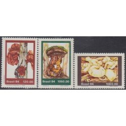 Brasil Brazil 1692/94 1984 Champiñones Mushrooms MNH Brasil Brazil 1692/94 1984 Champiñones Mushrooms MNH