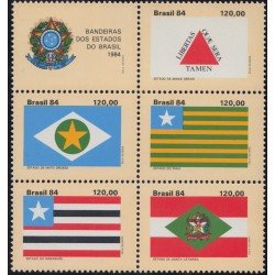 Brasil Brazil 1698/702 1984 Baneras de Estados de Brasil MNH Brasil Brazil 1698/702 1984 Baneras de Estados de Brasil MNH
