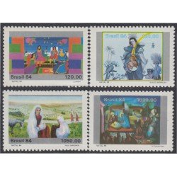 Brasil Brazil 1706/09 1984 Navidad Chritsmas Pinturas brasileñas MNH Brasil Brazil 1706/09 1984 Navidad Chritsmas Pinturas brasileñas MNH