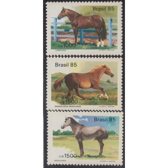 Brasil Brazil 1719/21 1985 Caballos de raza Brasileña Horse MNH Brasil Brazil 1719/21 1985 Caballos de raza Brasileña Horse MNH