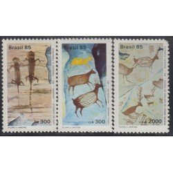 Brasil Brazil 1731/33 1985 Pinturas rupestres Painting MNH Brasil Brazil 1731/33 1985 Pinturas rupestres Painting MNH