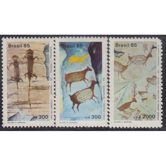 Brasil Brazil 1731/33 1985 Pinturas rupestres Painting MNH Brasil Brazil 1731/33 1985 Pinturas rupestres Painting MNH