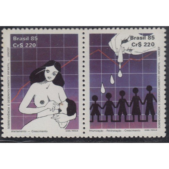 Brasil Brazil 1738/39 1985 Campaña por el desarrollo Infantil MNH Brasil Brazil 1738/39 1985 Campaña por el desarrollo Infantil MNH