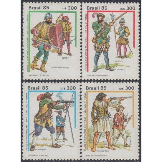 Brasil Brazil 1758/61 1985 Uniformes militares MNH