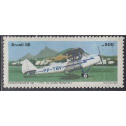 Brasil Brazil 1772 1985 50 Años el vuelo inaugural del avión Muñiz MNH Brasil Brazil 1772 1985 50 Años el vuelo inaugural del avión Muñiz MNH