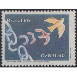 Brasil Brazil 1793 1986 25 Años de Amnistía Internacional MNH Brasil Brazil 1793 1986 25 Años de Amnistía Internacional MNH