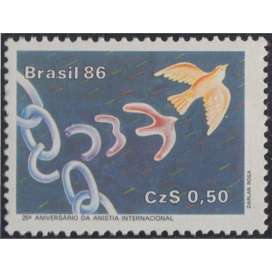 Brasil Brazil 1793 1986 25 Años de Amnistía Internacional MNH