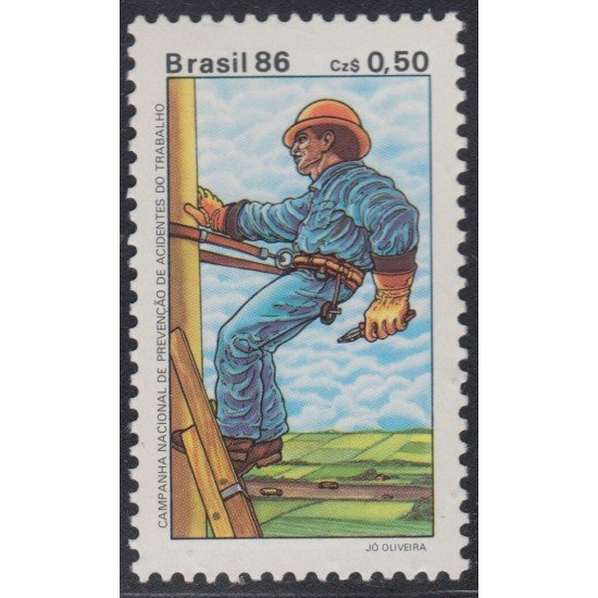 Brasil Brazil 1798 1986 Campaña Nacional Prevención de accidentes de trabajo MNH