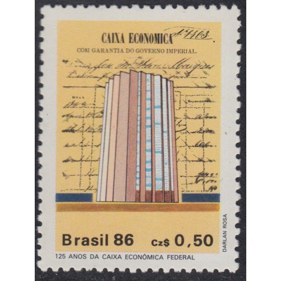 Brasil Brazil 1810 1986 125 Años de la caja económica Federal MNH Brasil Brazil 1810 1986 125 Años de la caja económica Federal MNH