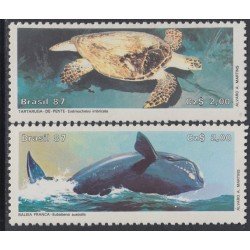 Brasil Brazil 1835/36 1987 Preservación de la Fauna Animales marinos MNH Brasil Brazil 1835/36 1987 Preservación de la Fauna Animales marinos MNH