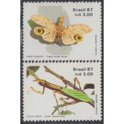 Brasil Brazil 1840/41 1987 Insectos de la Sociedad Brasileña de Entomología MNH Brasil Brazil 1840/41 1987 Insectos de la Sociedad Brasileña de Entomología MNH