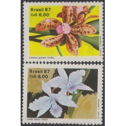 Brasil Brazil 1861/62 1987 Flores Flowers MNH Brasil Brazil 1861/62 1987 Flores Flowers MNH