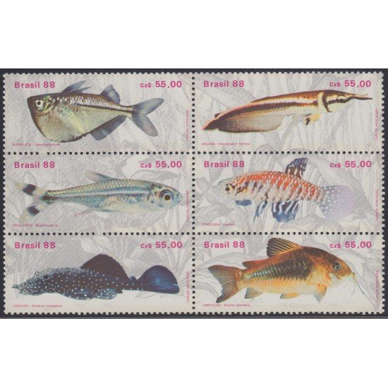 Brasil Brazil 1896/01 1988 Peces Fishes MNH Brasil Brazil 1896/01 1988 Peces Fishes MNH