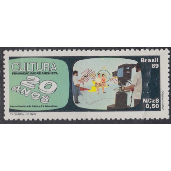 Brasil Brazil 1919 1989 150 Años de la Televisión Cultural MNH