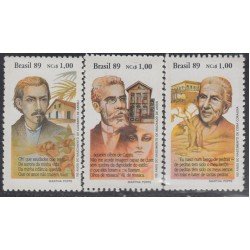 Brasil Brazil 1931/33 1989 Poetas de literatura brasileña y sus obras MNH Brasil Brazil 1931/33 1989 Poetas de literatura brasileña y sus obras MNH