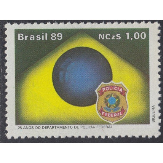 Brasil Brazil 1938 1989 20 Años del Departamento de Policía Federal MNH Brasil Brazil 1938 1989 20 Años del Departamento de Policía Federal MNH