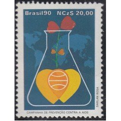 Brasil Brazil 1959 1990 Campaña de prevención contra el Sida MNH Brasil Brazil 1959 1990 Campaña de prevención contra el Sida MNH