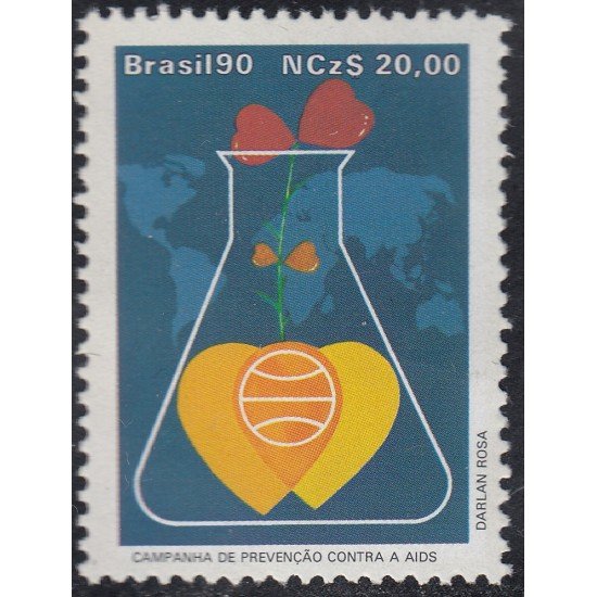 Brasil Brazil 1959 1990 Campaña de prevención contra el Sida MNH Brasil Brazil 1959 1990 Campaña de prevención contra el Sida MNH