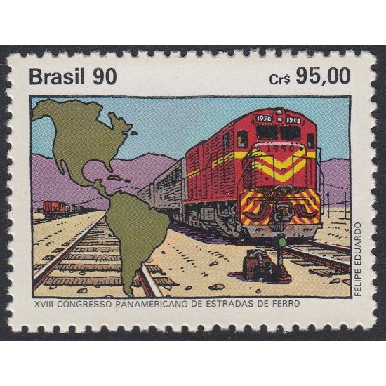 Brasil Brazil 1978 1990 18º Congreso Panamericano de ferrocarriles MNH Brasil Brazil 1978 1990 18º Congreso Panamericano de ferrocarriles MNH