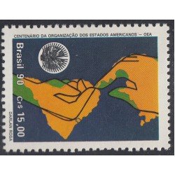 Brasil Brazil 1997 1990 100 Años de la organización de Estados Americanos MNH Brasil Brazil 1997 1990 100 Años de la organización de Estados Americanos MNH