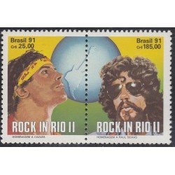 Brasil Brazil 2001/02 1991 Rock y Río Retratos de Cazuza Y Raul Xeixas MNH Brasil Brazil 2001/02 1991 Rock y Río Retratos de Cazuza Y Raul Xeixas MNH