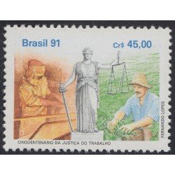 Brasil Brazil 2029 1991 Cincuentenario de la Justicia de trabajo MNH Brasil Brazil 2029 1991 Cincuentenario de la Justicia de trabajo MNH