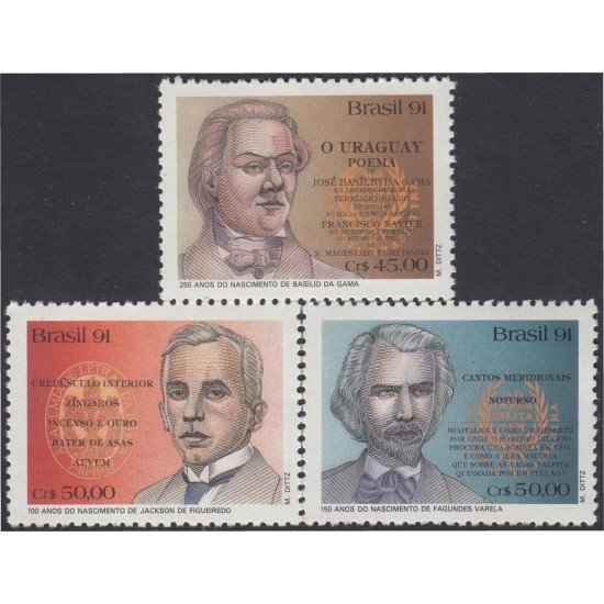 Brasil Brazil 2031/33 1991 Literatura brasileña MNH Brasil Brazil 2031/33 1991 Literatura brasileña MNH