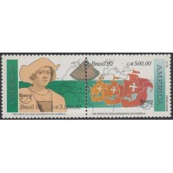 Brasil Brazil 2062/63 1992 500 Años América Upae Descubrimiento de América MNH Brasil Brazil 2062/63 1992 500 Años América Upae Descubrimiento de América MNH