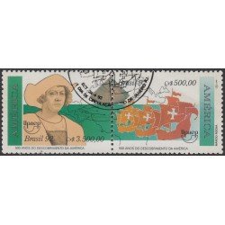 Brasil Brazil 2062/63 1992 500 Años América Upae Descubrimiento de América Usado Brasil Brazil 2062/63 1992 500 Años América Upae Descubrimiento de América Usado
