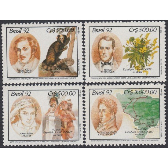 Brasil Brazil 2067/70 1992 Naciones Unidas Desarrollo y Medio Ambiente MNH Brasil Brazil 2067/70 1992 Naciones Unidas Desarrollo y Medio Ambiente MNH