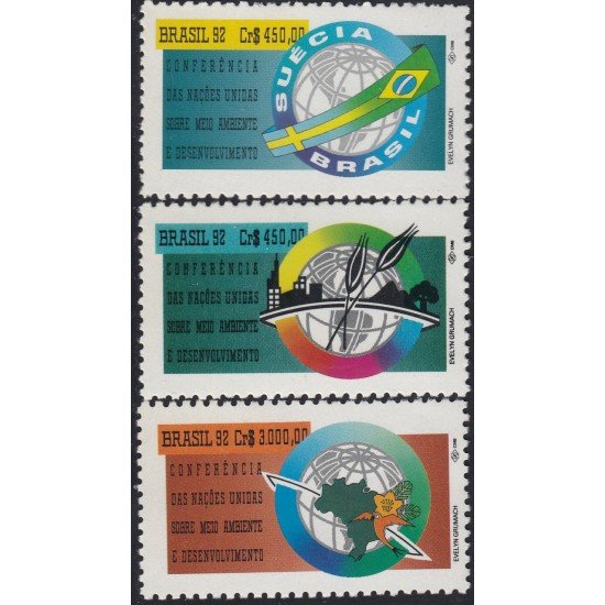 Brasil Brazil 2071/73 1992 Naciones Unidas Desarrollo y Medio Ambiente MNH Brasil Brazil 2071/73 1992 Naciones Unidas Desarrollo y Medio Ambiente MNH