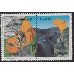 Brasil Brazil 2084/85 1992 Parque Nacional Montañas Capivara MNH Brasil Brazil 2084/85 1992 Parque Nacional Montañas Capivara MNH