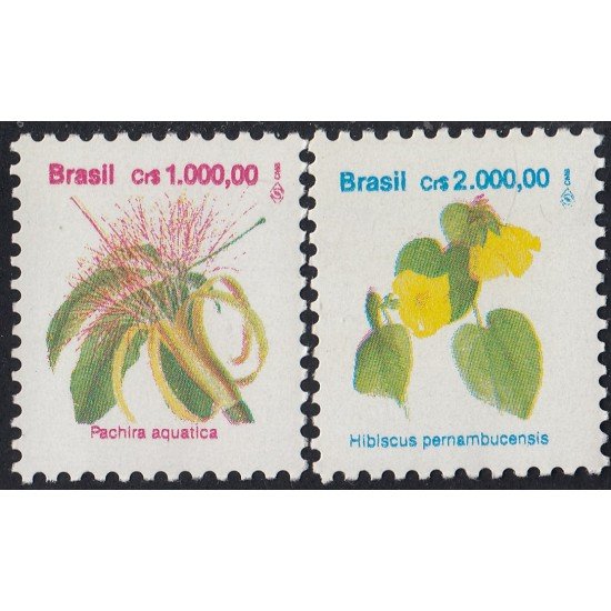 Brasil Brazil 2093/94 1992 Serie Antigua Flores Flowers MNH Brasil Brazil 2093/94 1992 Serie Antigua Flores Flowers MNH