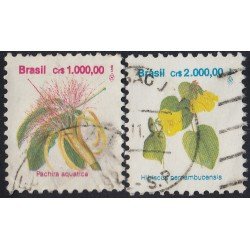 Brasil Brazil 2093/94 1992 Serie Antigua Flores Flowers Usado Brasil Brazil 2093/94 1992 Serie Antigua Flores Flowers Usado