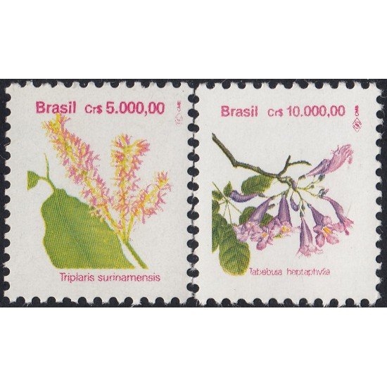Brasil Brazil 2095/96 1992 Serie Antigua Flores Flowers MNH Brasil Brazil 2095/96 1992 Serie Antigua Flores Flowers MNH