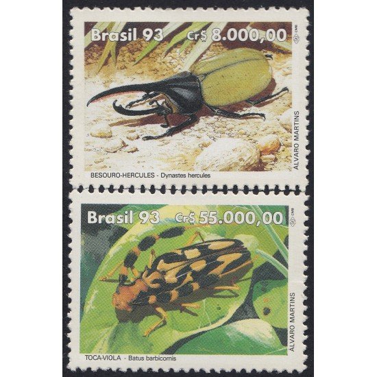 Brasil Brazil 2113/14 1992 Fauna Escarabajos MNH Brasil Brazil 2113/14 1992 Fauna Escarabajos MNH